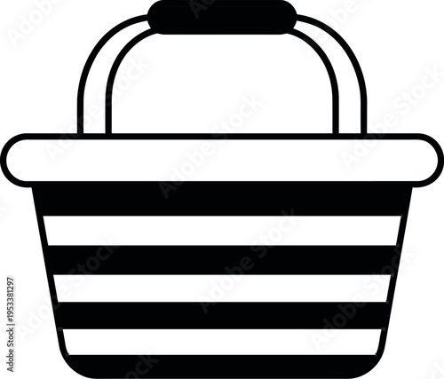 Minimalist Monoline Shopping Basket Icon