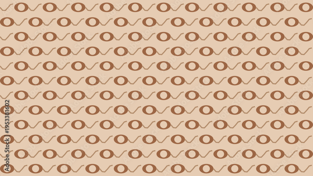 Fototapeta premium Retro Brown Tape Cassette Pattern on Tan Background vector background