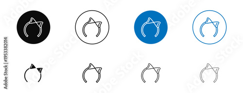 Hair tie icons set. vector illustration