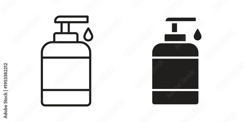 Obraz premium Baby shampoo icon symbols, Solid black and editable stroke icons