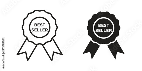 Best seller icon symbols, Solid black and editable stroke icons