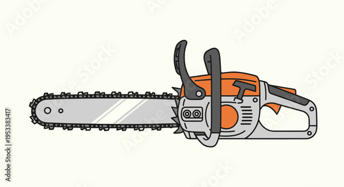 Chainsaw Power Tool for Cutting Wood.