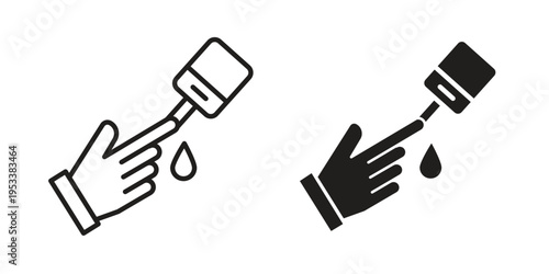 Blood sugar test icon symbols, Solid black and editable stroke icons