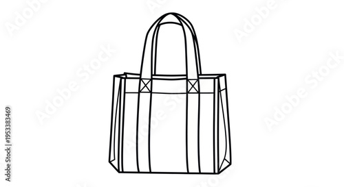 Simple line drawing of a handbag.