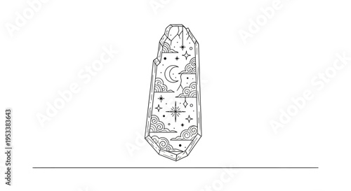 Detailed drawing of a spacecraft.