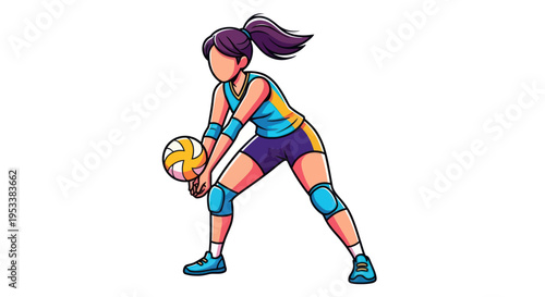 Young woman playing volleyball sport.