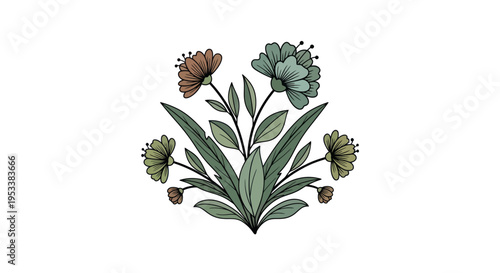 Colorful succulent plant with flowers.