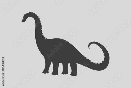 Dinosaur silhouette collection illustration. Raptor, diplodocus, prehistoric dinosaur silhouette black vector collection isolated on white background.