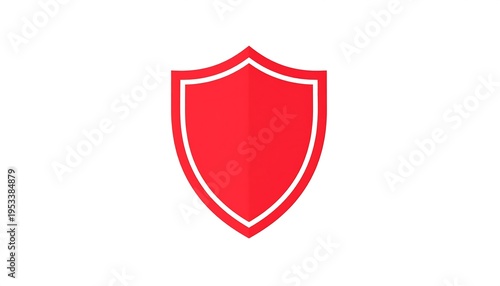 A flat-design shield with a red fill and white outline, centered on a white background. This protective symbol stands out Free Download A flat-design shield with a red fill and white outline, centered on a white background. This protective symbol stands out - GFXLoad