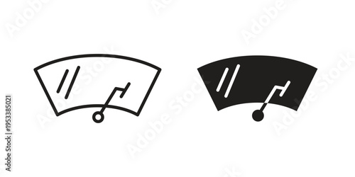 car windscreen icon symbols, Solid black and editable stroke icons