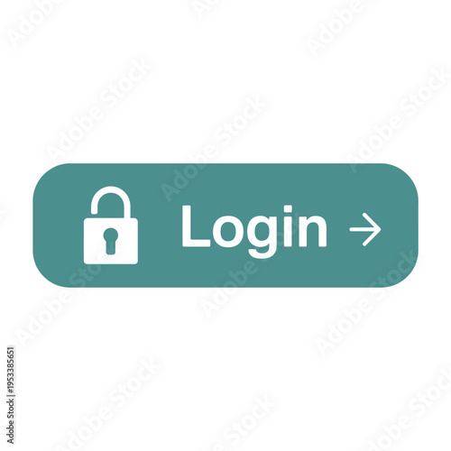 A teal login button featuring a white padlock and arrow icon