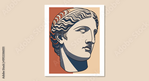 Illustration of a Greek male head.