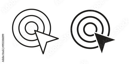 Click icon symbols, Solid black and editable stroke icons