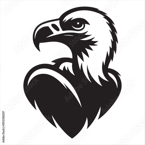 Vulture vector silhouette line art logo design concept  illustration idea