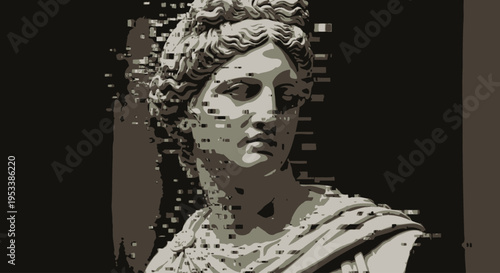 Ancient Marble Sculpture of Female Figure.