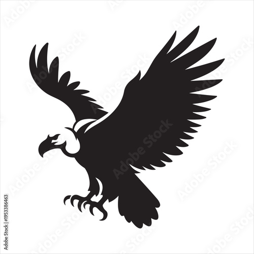 Vulture vector silhouette line art logo design concept  illustration idea