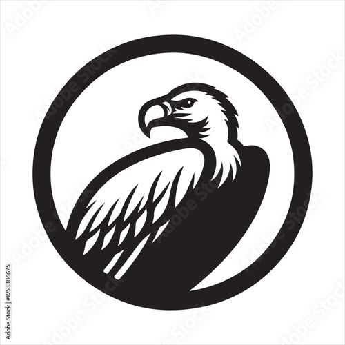 Vulture vector silhouette line art logo design concept  illustration idea