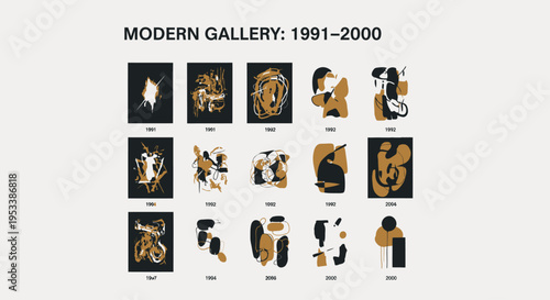 Abstract Art Paintings on Display.