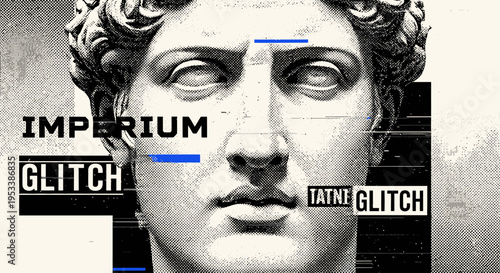 Close-up of a stone statue face.