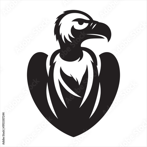Vulture vector silhouette line art logo design concept  illustration idea