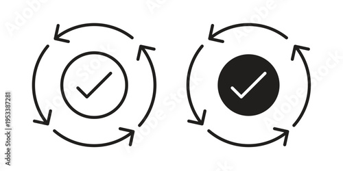 Consistency icon symbols, Solid black and editable stroke icons