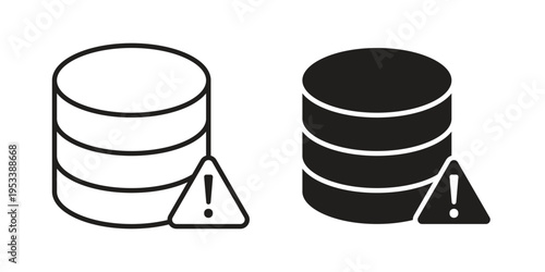 Data loss icon symbols, Solid black and editable stroke icons