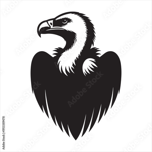 Vulture vector silhouette line art logo design concept  illustration idea