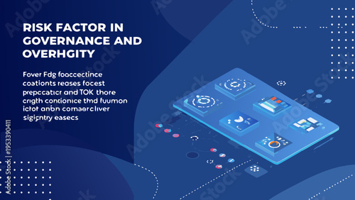 Risk factor in governance and overghity with digital interface illustration