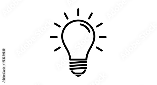 Minimalist light bulb icon representing ideas and creativity.