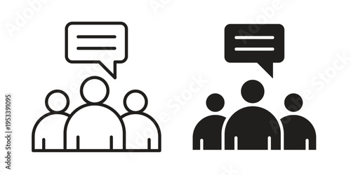 Expert opinion icon symbols, Solid black and editable stroke icons