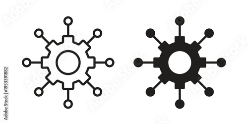 Frameworks icon symbols, Solid black and editable stroke icons