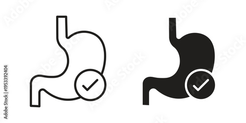 Good digestion icon symbols, Solid black and editable stroke icons