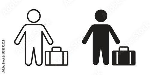 Guest icon symbols, Solid black and editable stroke icons