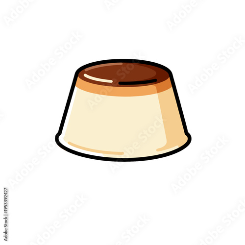 [Vector EPS]Delicious and sweet caramel pudding dessert illustration