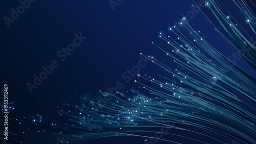 Abstract streaks of light resembling fiber optics against a dark background