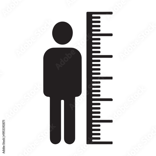 Man tall scale icon Vector. Tall person icon. Height symbol illustration