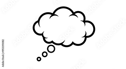 Thought Bubble Icon Representing Thinking, Ideas, and Inner Mind.