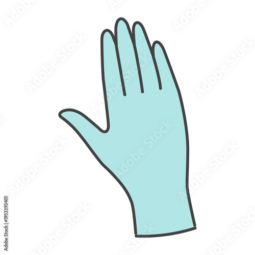 未使用の医療用使い捨てグローブ 単品 水色 シンプル