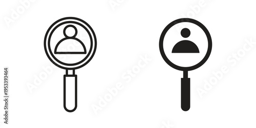Hiring icon symbols, Solid black and editable stroke icons