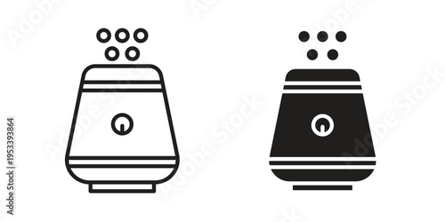 Humidifiers icon symbols, Solid black and editable stroke icons