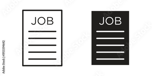 Job description icon symbols, Solid black and editable stroke icons