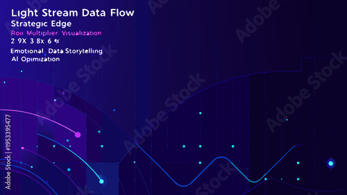 Canvastavla Abstract data flow visualization with glowing lines and strategic edge text