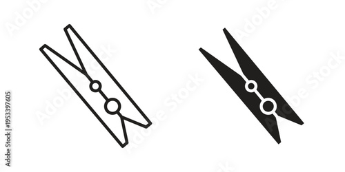 Peg icon symbols, Solid black and editable stroke icons