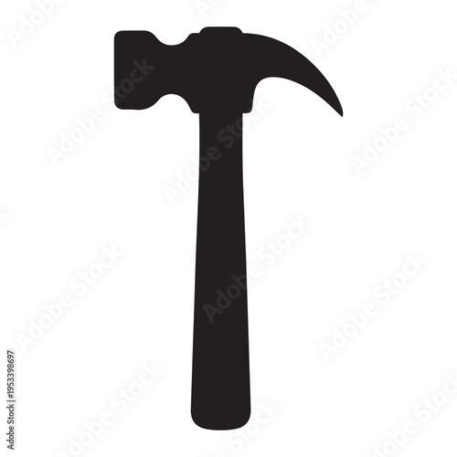 Hammer icon, logo or symbol isolated on white background