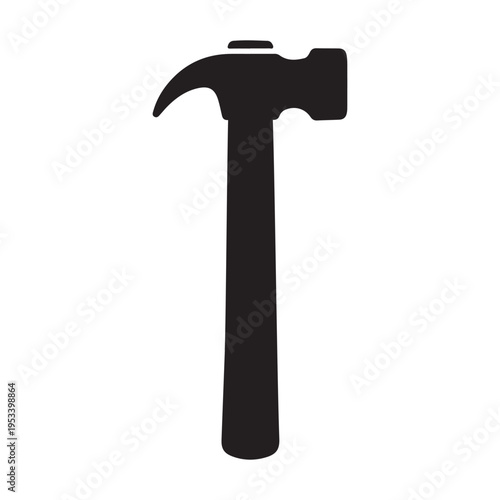 Hammer icon, logo or symbol isolated on white background