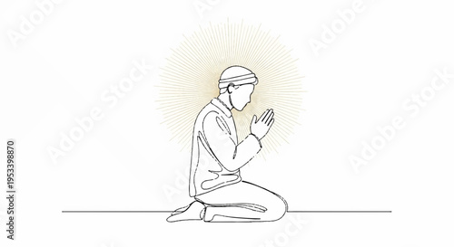 Person meditating in serene environment with glowing aura peaceful and focused