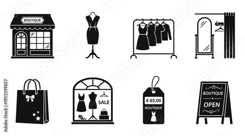 Boutique Icons: Black and White Fashion Labels for Retail Design