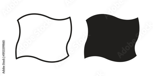 Rag icon symbols, Solid black and editable stroke icons