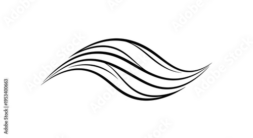 Black wavy lines graphic design element.