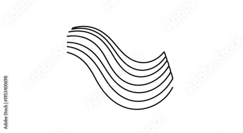 Black wavy lines graphic design element.